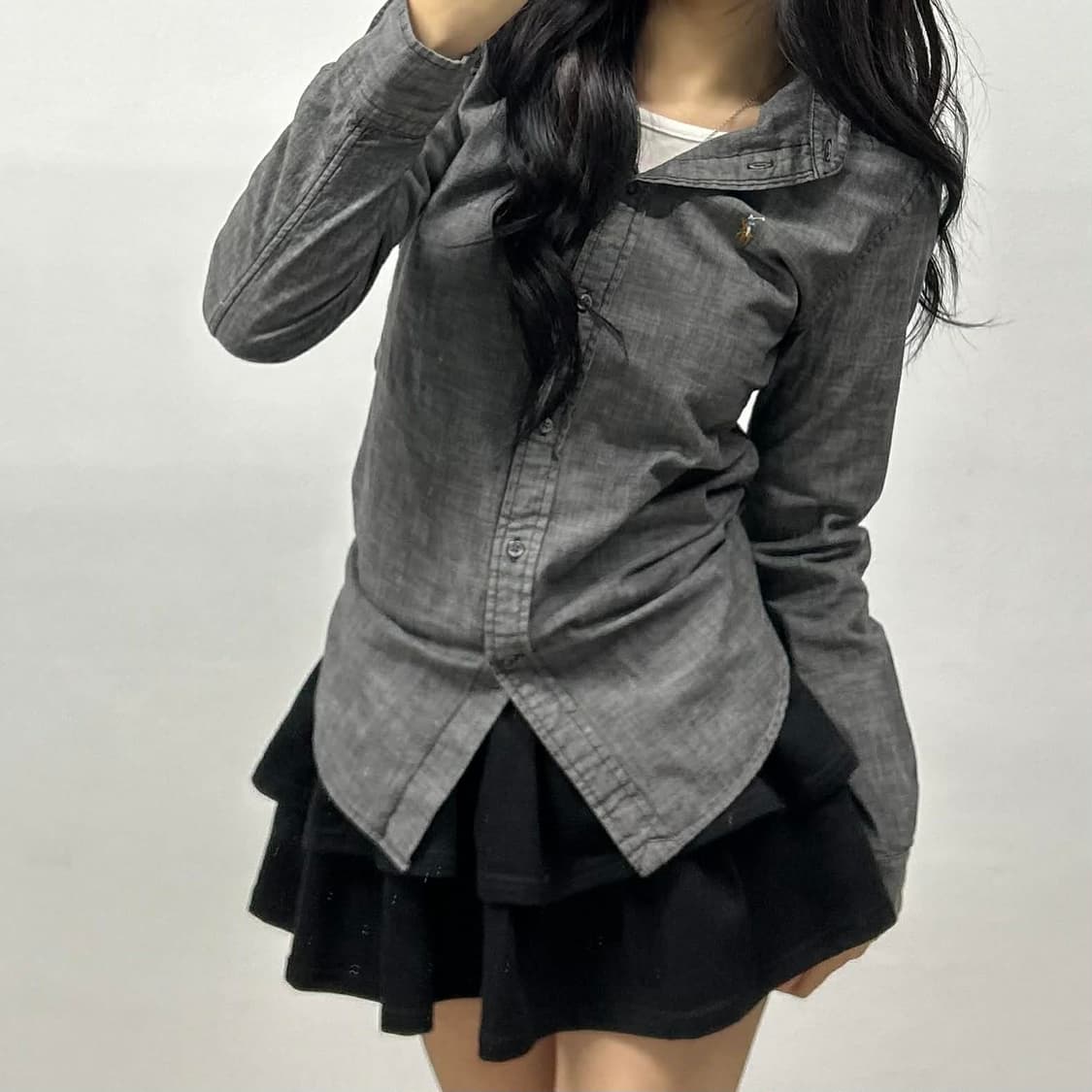 폴로 랄프로렌 그레이 슬림핏 걸즈 셔츠(6) 상품이미지1