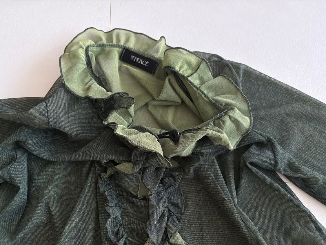 ruffle collar sheer top 상품이미지2