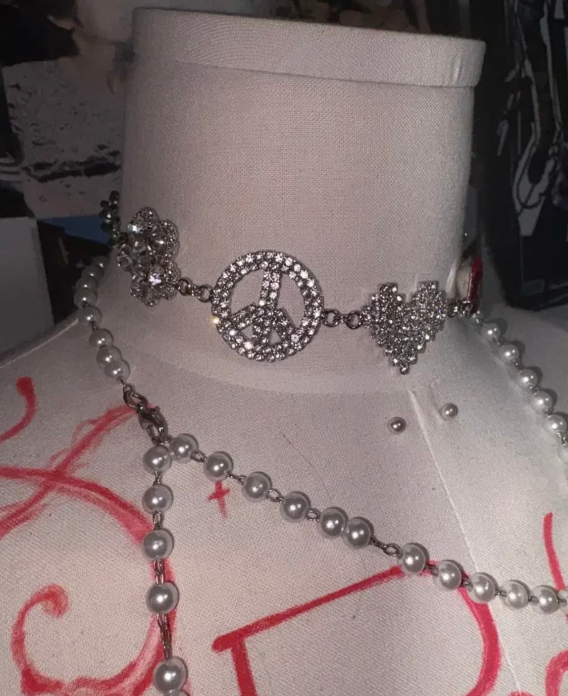 급전)) 빈티지 펑크 y2k 큐빅 보석 갸루 초커 목걸이 팝걸 상품이미지2