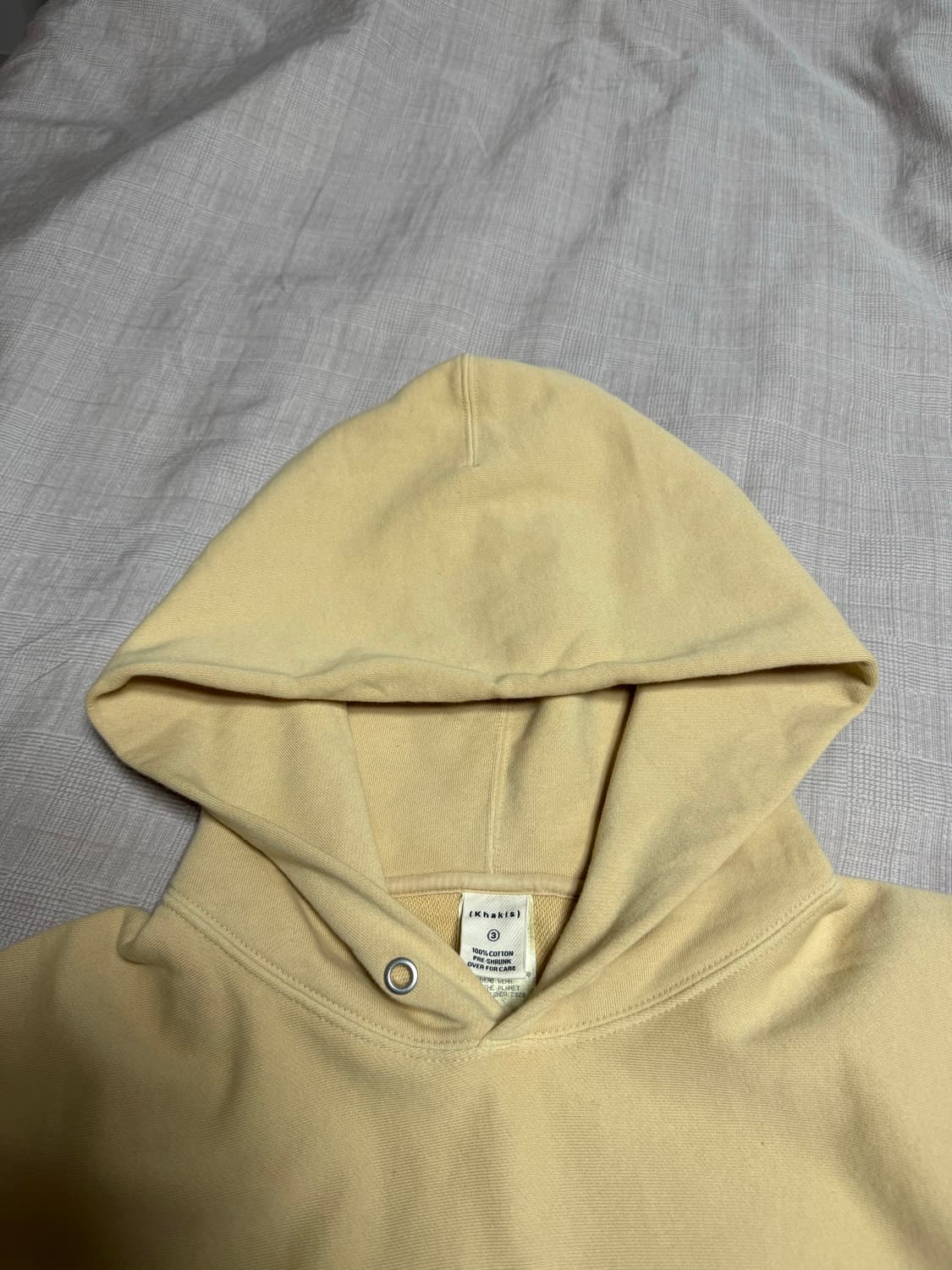 카키스 khakis dyed stock hoodie pale yellow 상품이미지1
