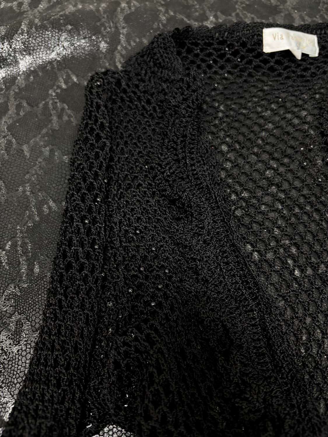 “Vintage”Y2K Mood Black Mesh Cardigan 상품이미지9