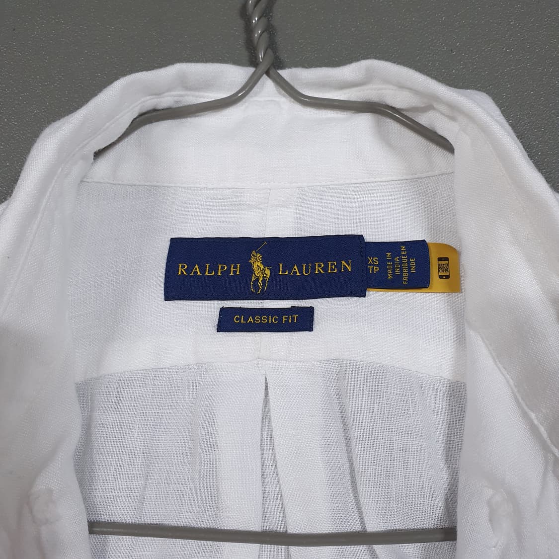 실측 S) 폴로 랄프로렌 신형 21ss 큐알 클래식핏 린넨 셔츠 화이트 상품이미지5
