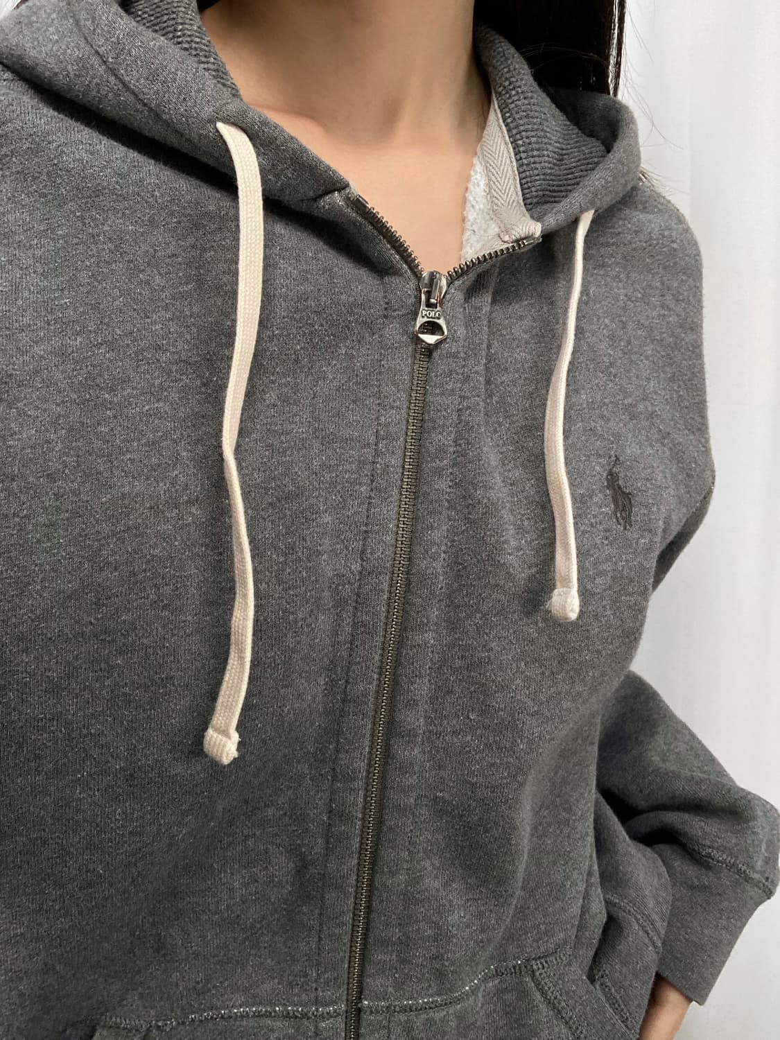 폴로 그레이 후드집업 상품이미지1