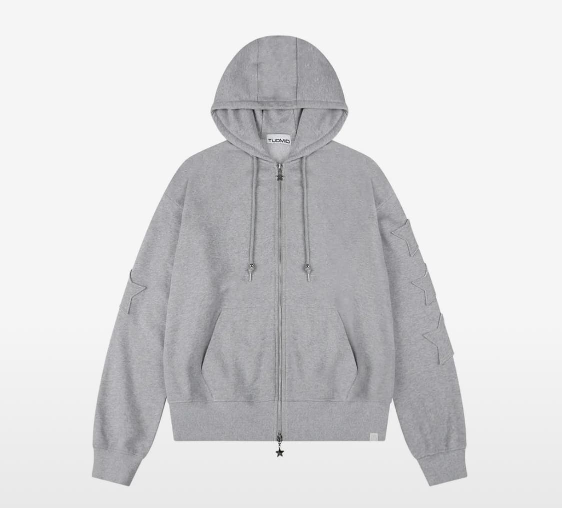 뚜오미오 스타패치 후드집업 그레이 상품이미지1