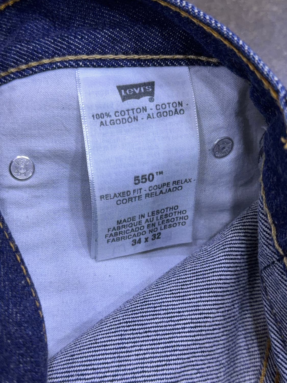 리바이스 550 00's 릴렉스핏 딥인디고 데님팬츠 34 상품이미지8