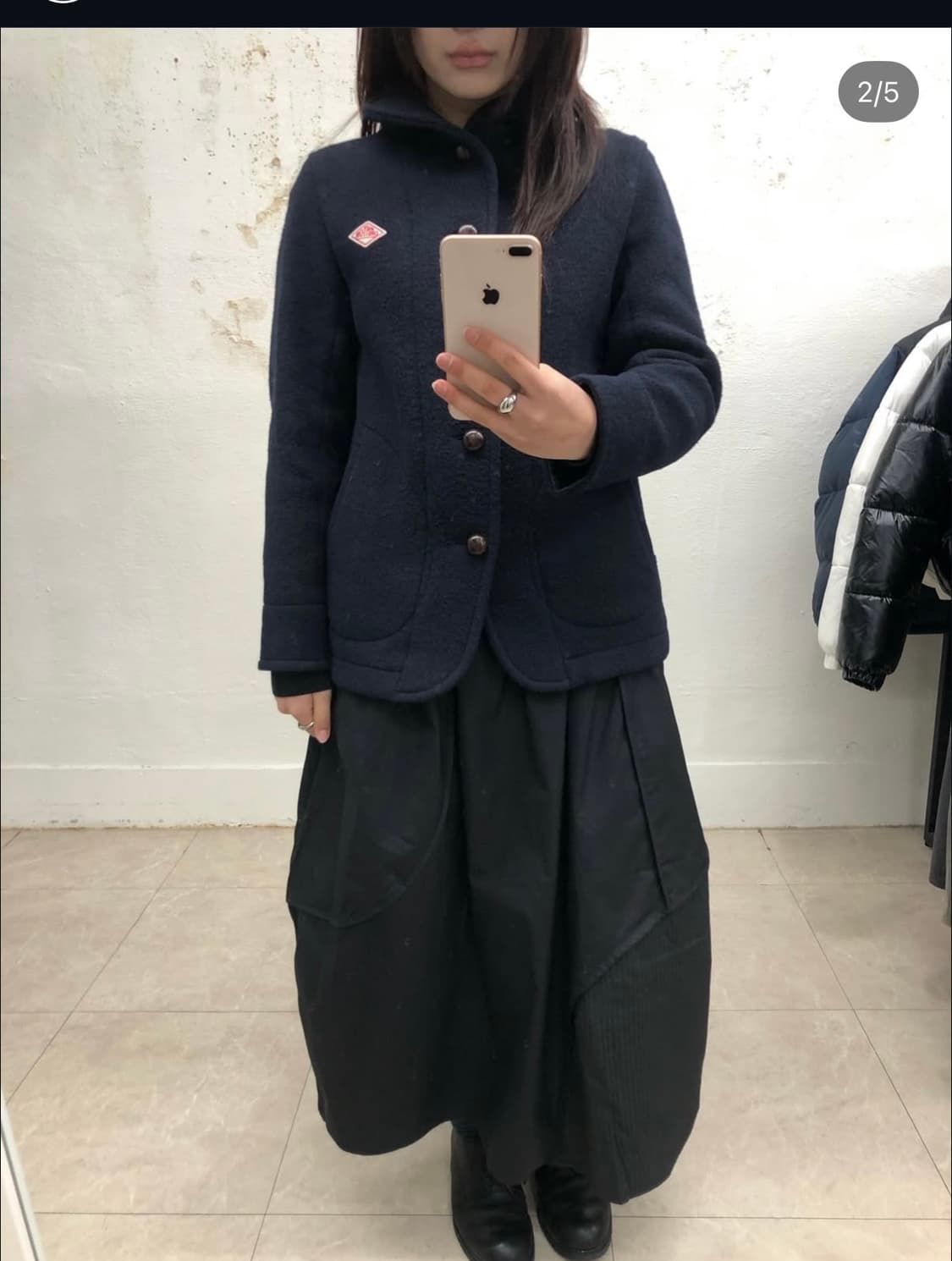 단톤 라운드칼라 코트 상품이미지2