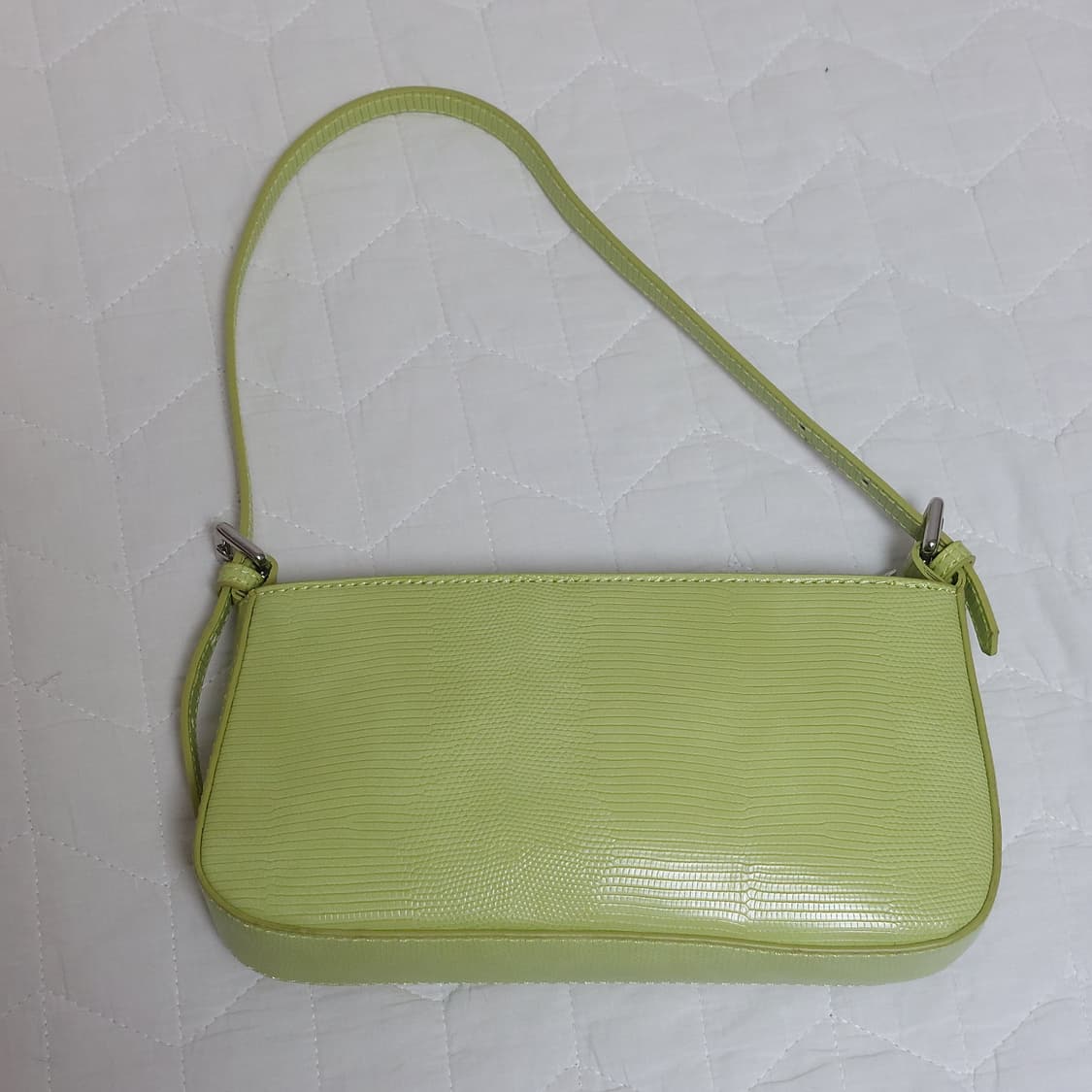 망고 연두색 크로커다일 패턴 미니 숄더백 상품이미지1