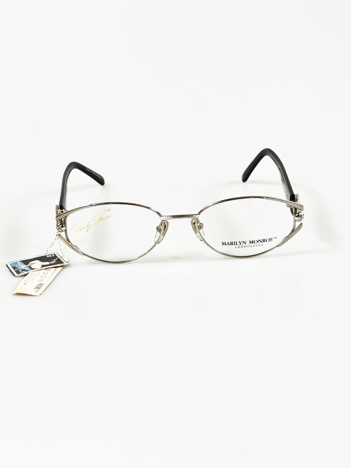 90s Marilyn Monroe 실버 오벌 슬림 프레임 빈티지 안경 상품이미지1