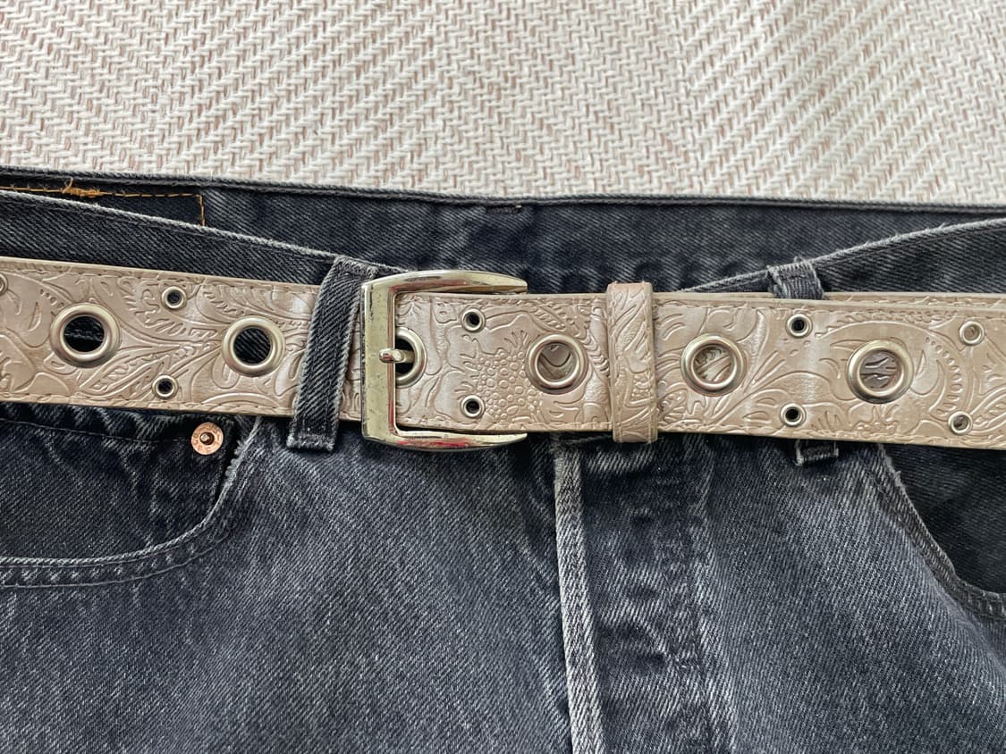 빈티지 페이즐리 엠보 아일렛 레더 벨트 상품이미지2