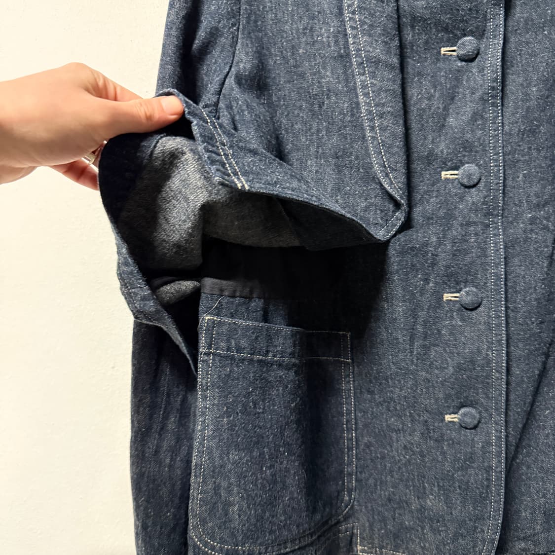 VTG 빈티지 차이나 카라 레이어드 디테일 데님 자켓 상품이미지5