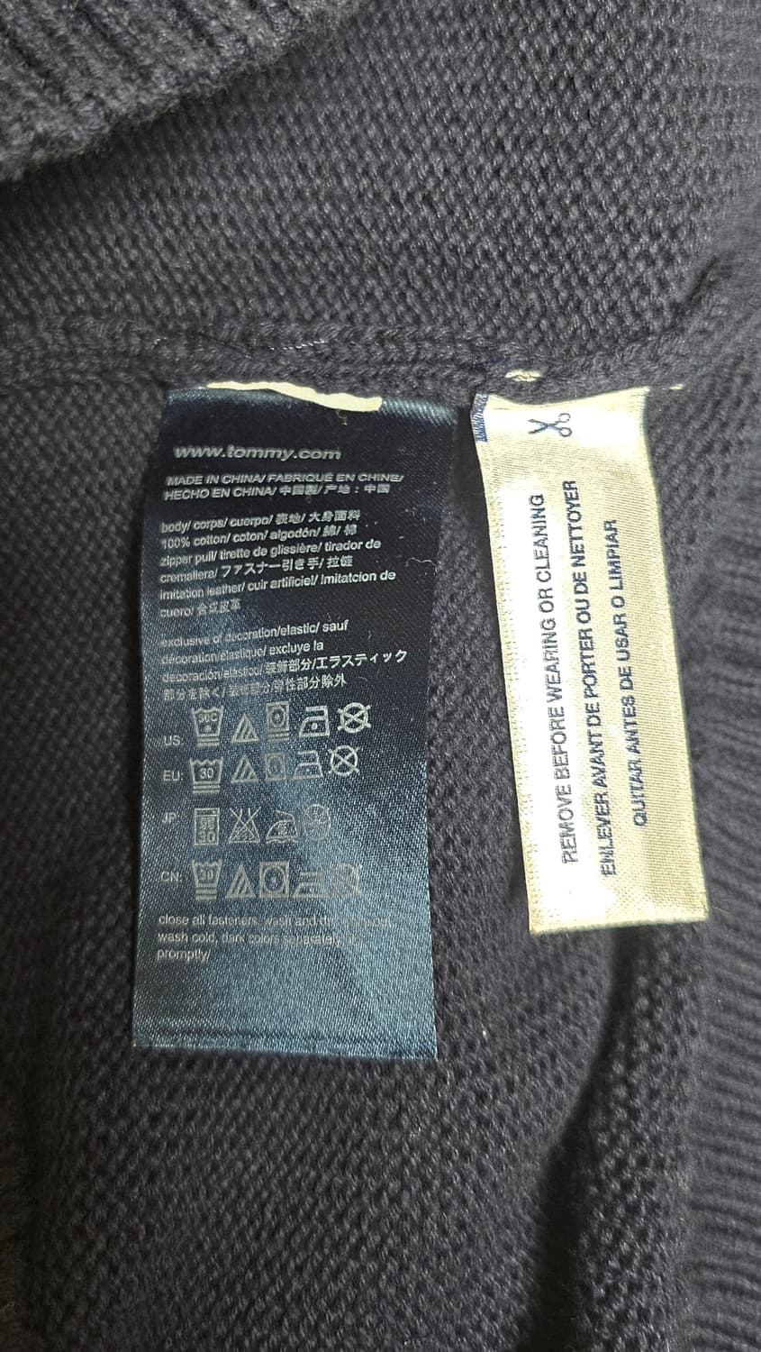 타미힐피거 네이비 하이넥 집업 가디건 (XS) 골프가디건 90 상품이미지7