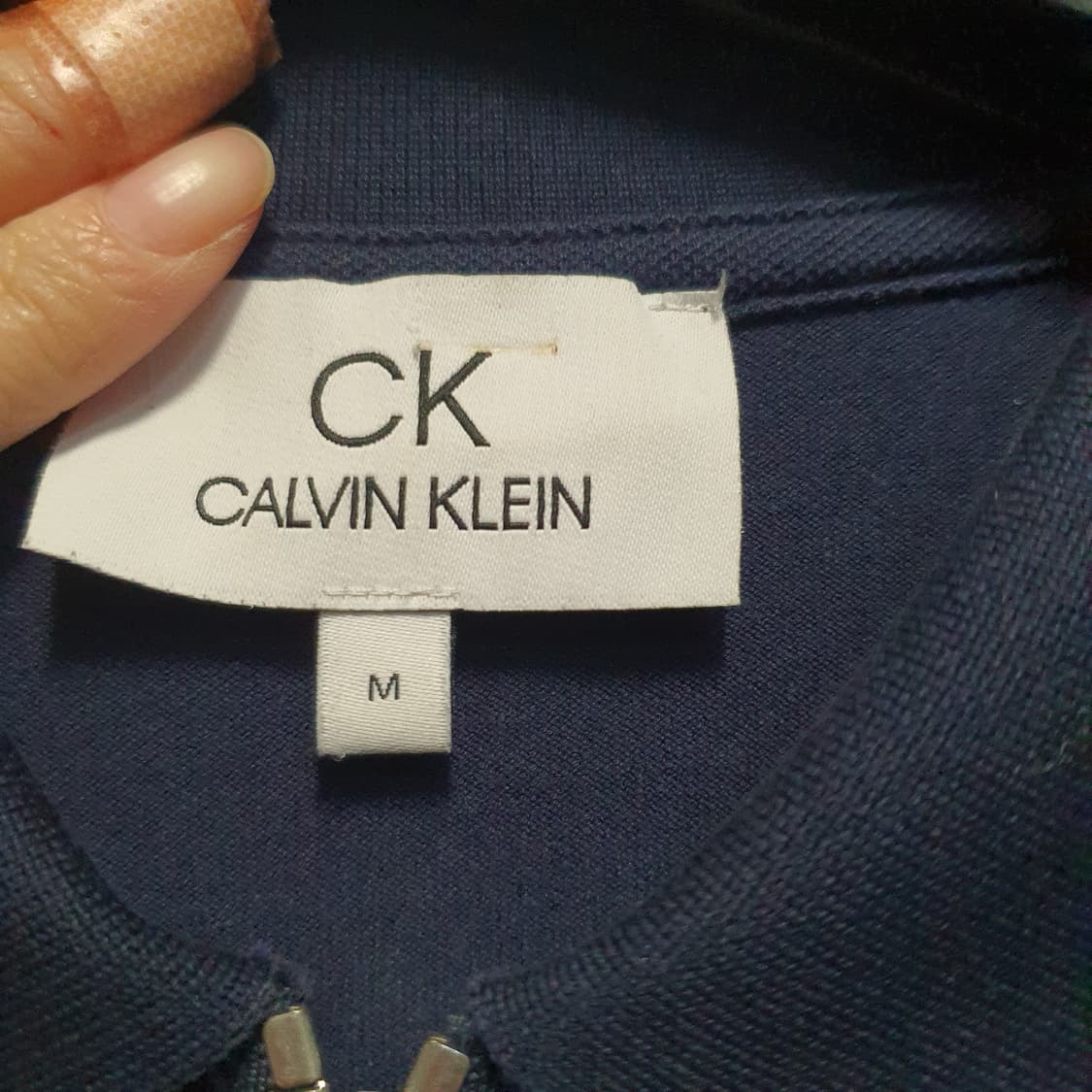 캘빈클라인 네이비 반집업 반팔 폴로티  상품이미지4