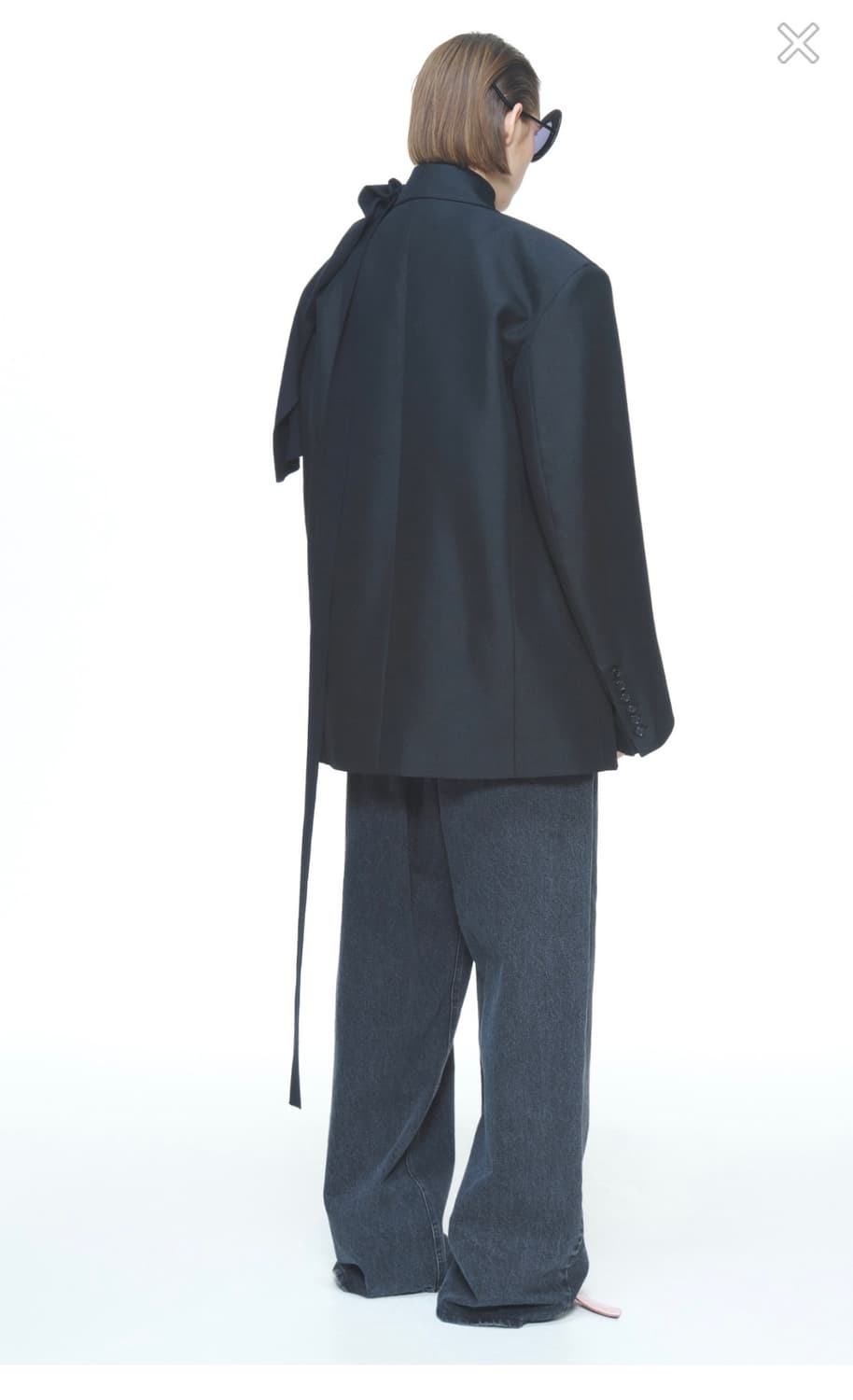 새상품) PUSHBUTTON 푸시버튼 블랙 스트랩 디테일 오버사이즈 자켓 상품이미지4