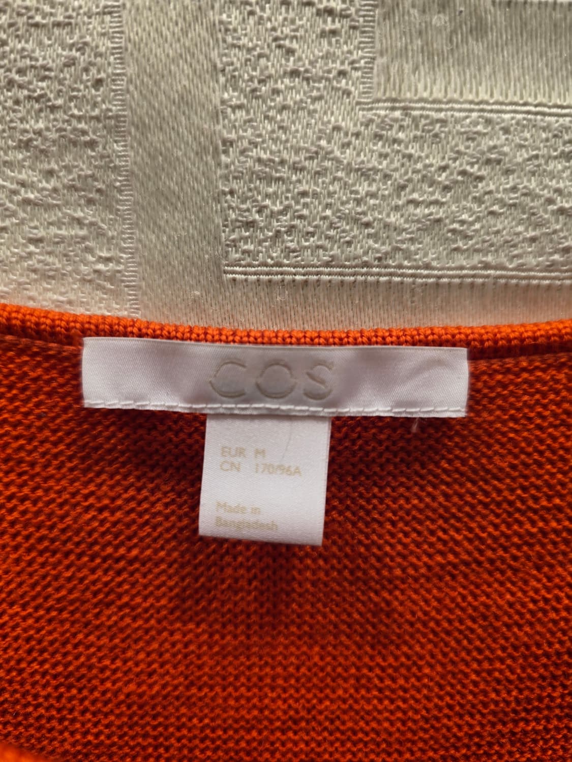 코스 COS 딥 라운드넥 주황색 메리노 울 와플 니트 M(66) 상품이미지4