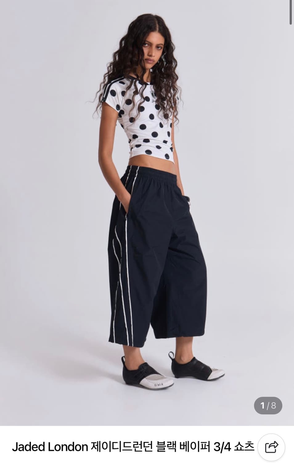 Jaded London 블랙 베이퍼 3/4 숏츠 XS사이즈판매 상품이미지1