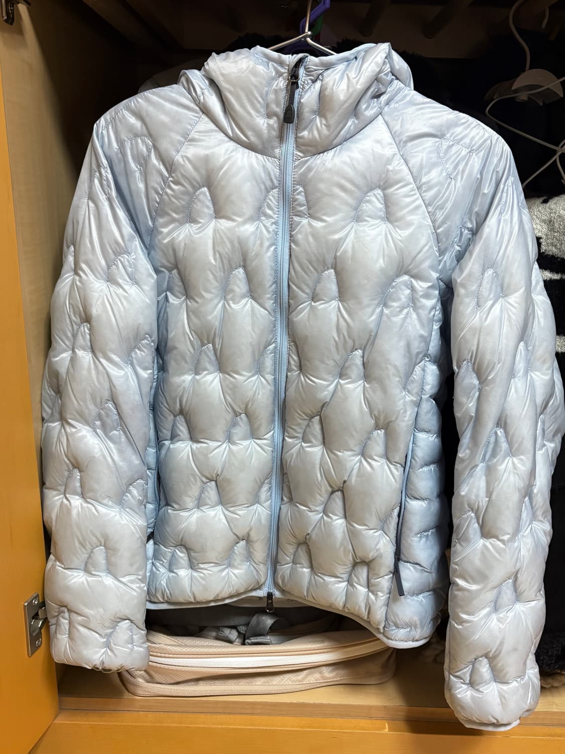 W) 시에라디자인 하프돔 경량패딩 구스다운 후드자켓 라이트블루 xs 상품이미지4