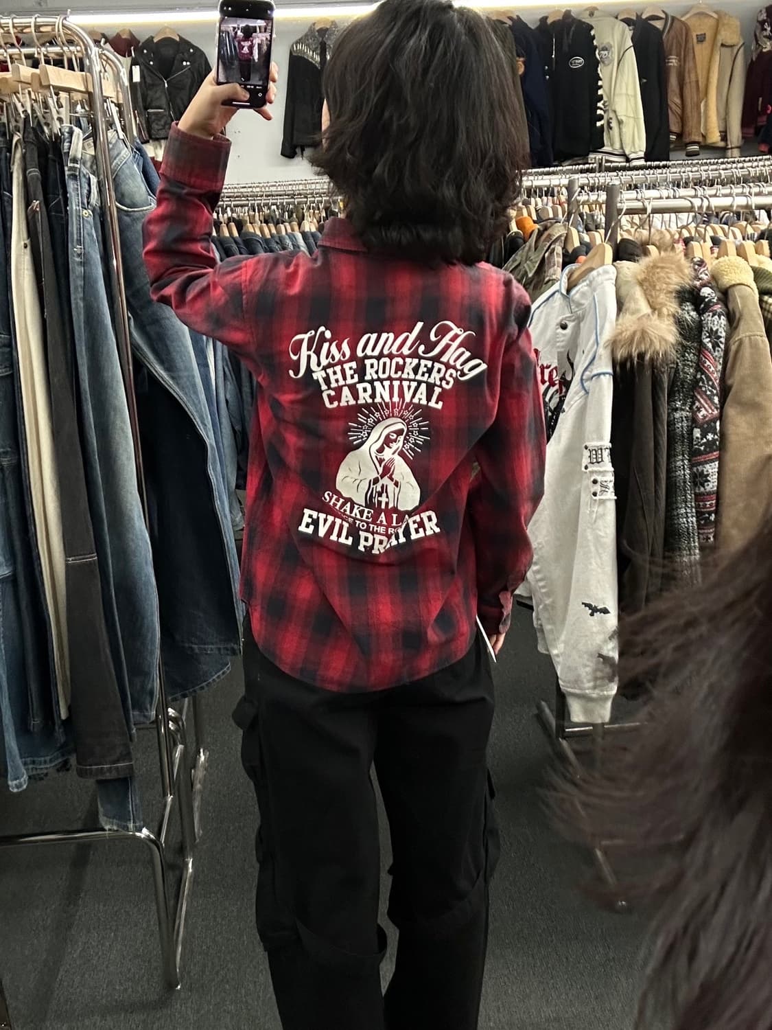 4)Rise Ward 빈티지 버건디 플란넬 셔츠 상품이미지2