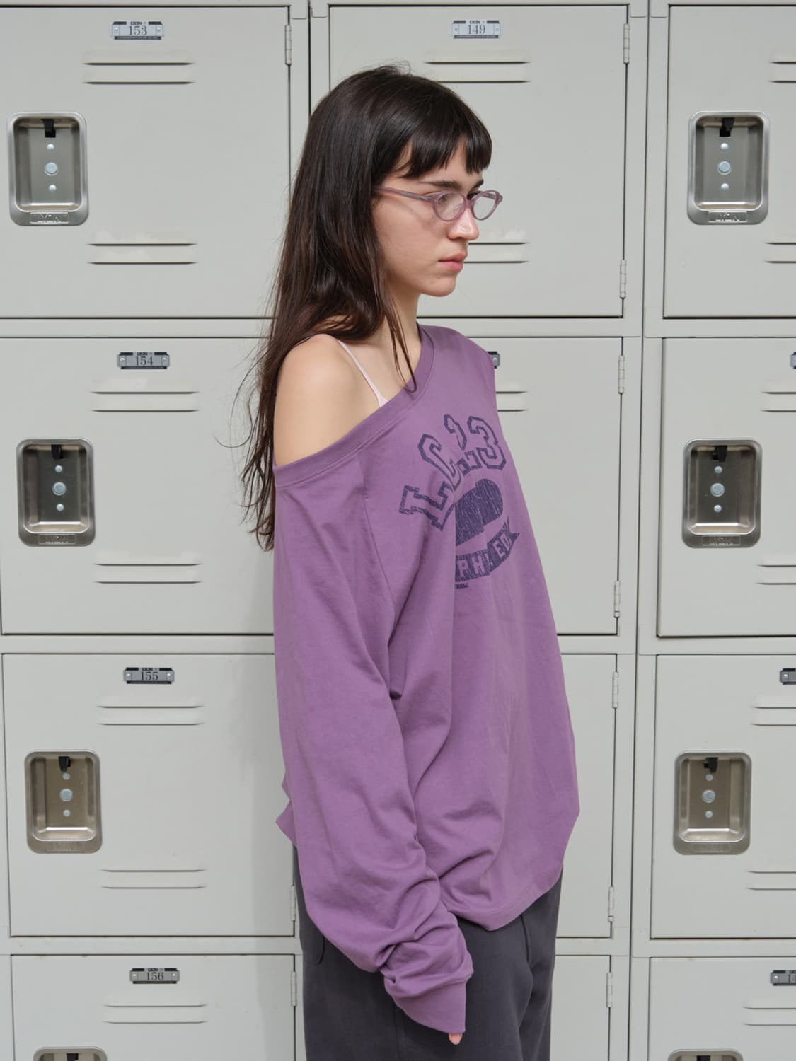 Off-Shoulder Jersey Tee (Violet) 상품이미지2