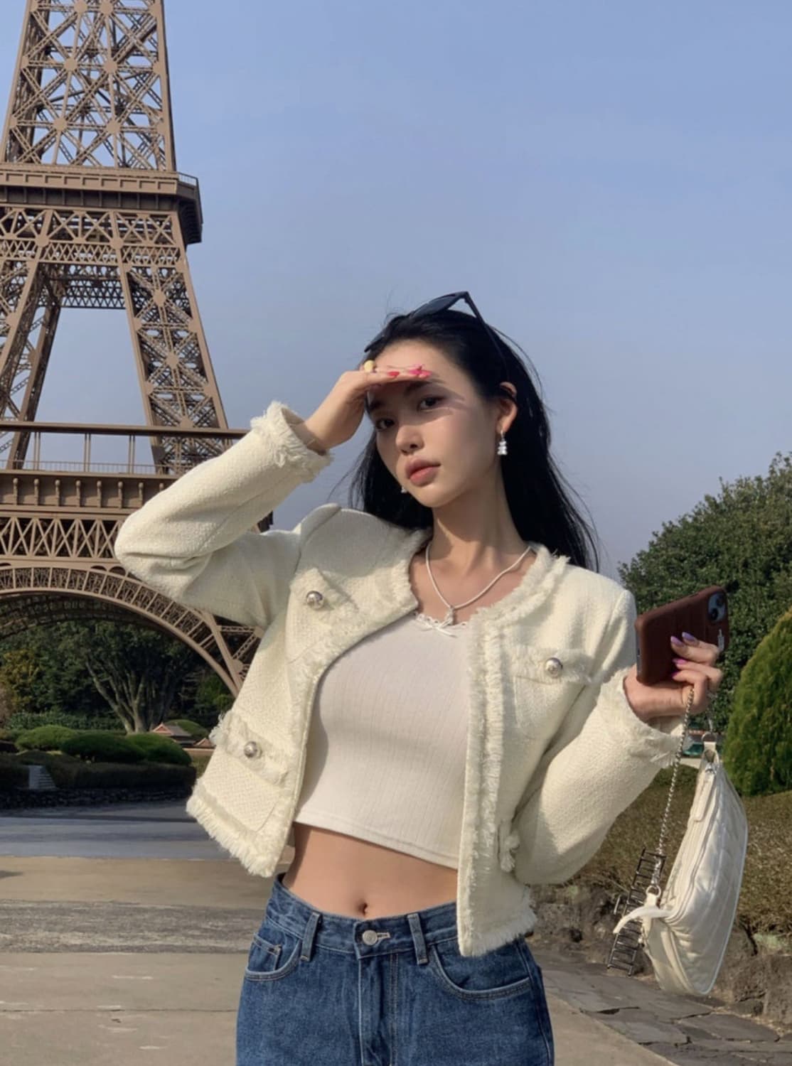 페일제이드 글로우 트위드 자켓 아이보리 상품이미지3