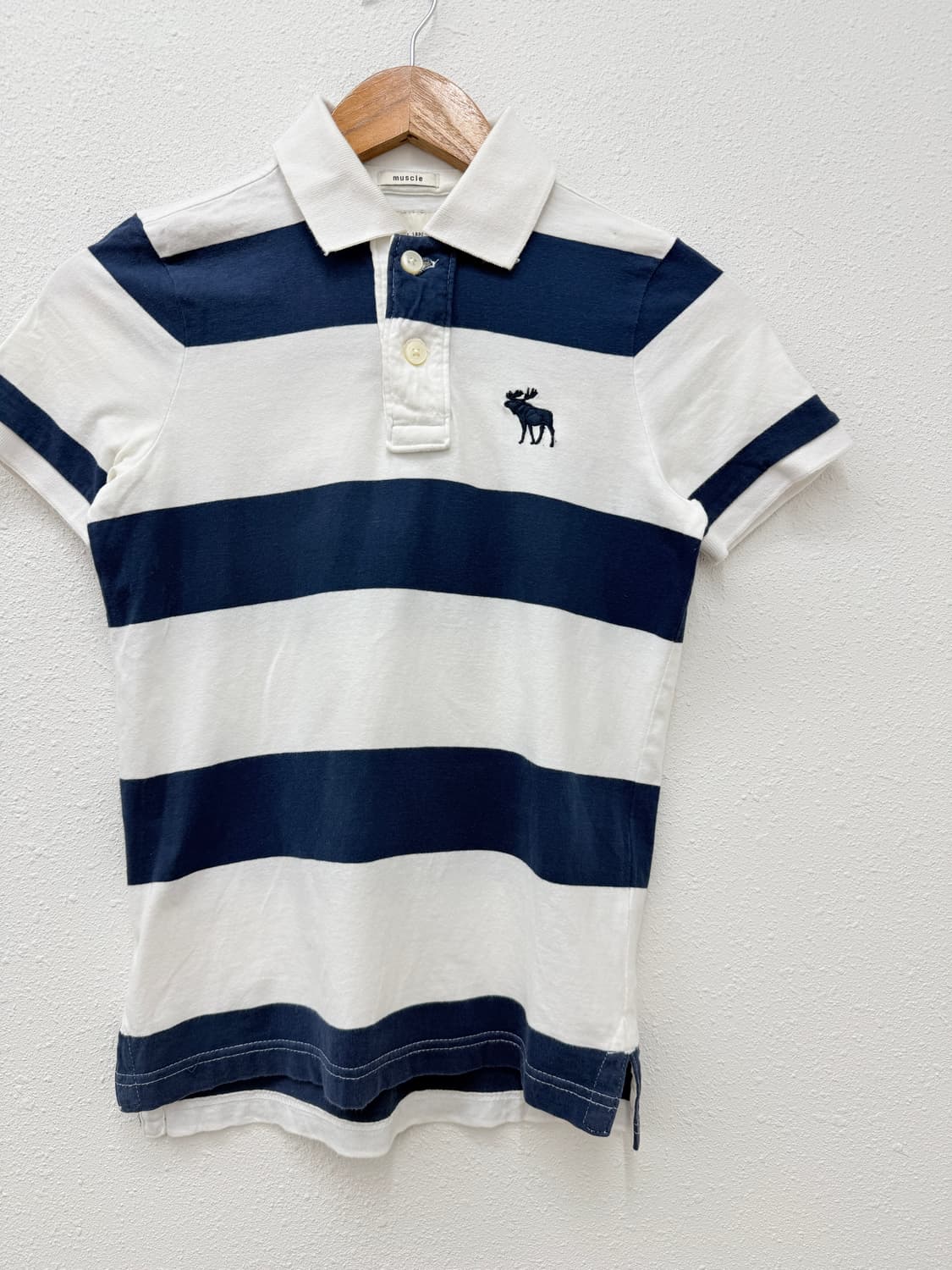 빈티지 아베크롬비 키즈 네이비 보더 카라티 상품이미지3