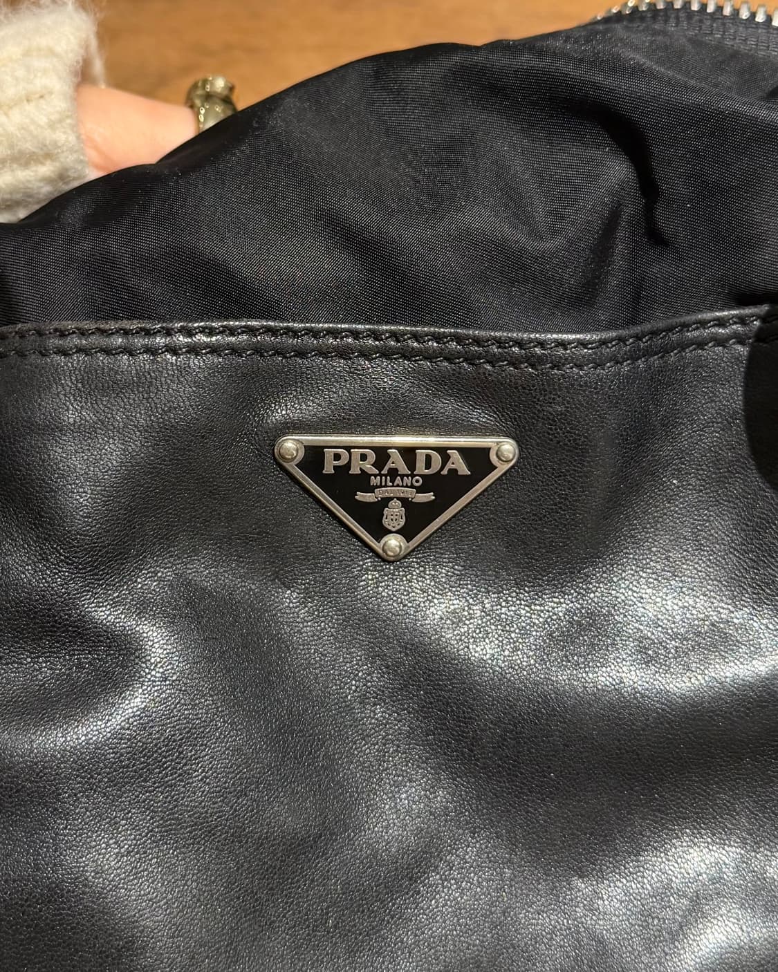 프라다 블랙 나일론 보스턴 숄더백 상품이미지6
