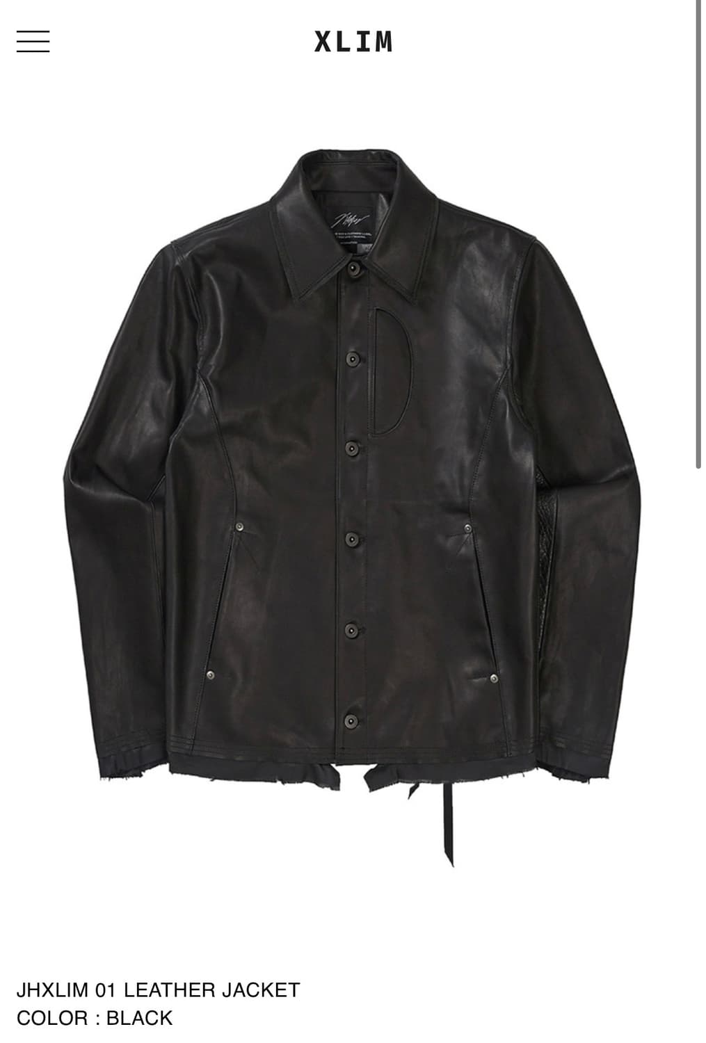 [L] JHXLIM 01 LEATHER JACKET 엑슬림 레더 자켓 상품이미지1