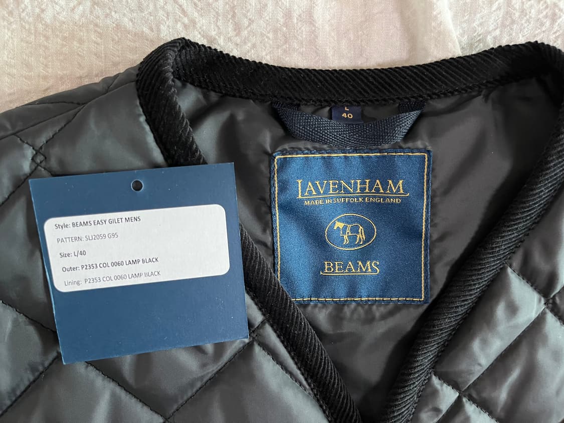 (L)빔즈 x 라벤햄 퀼팅 베스트 (블랙) 상품이미지4