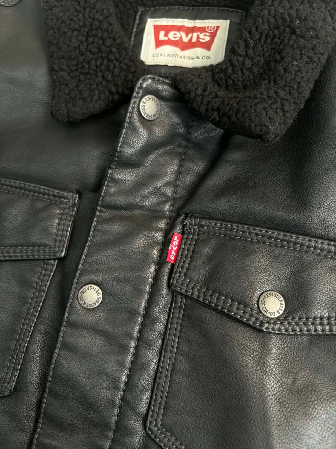 [M] 리바이스 가죽 쉐르파 트러커 자켓 상품이미지7