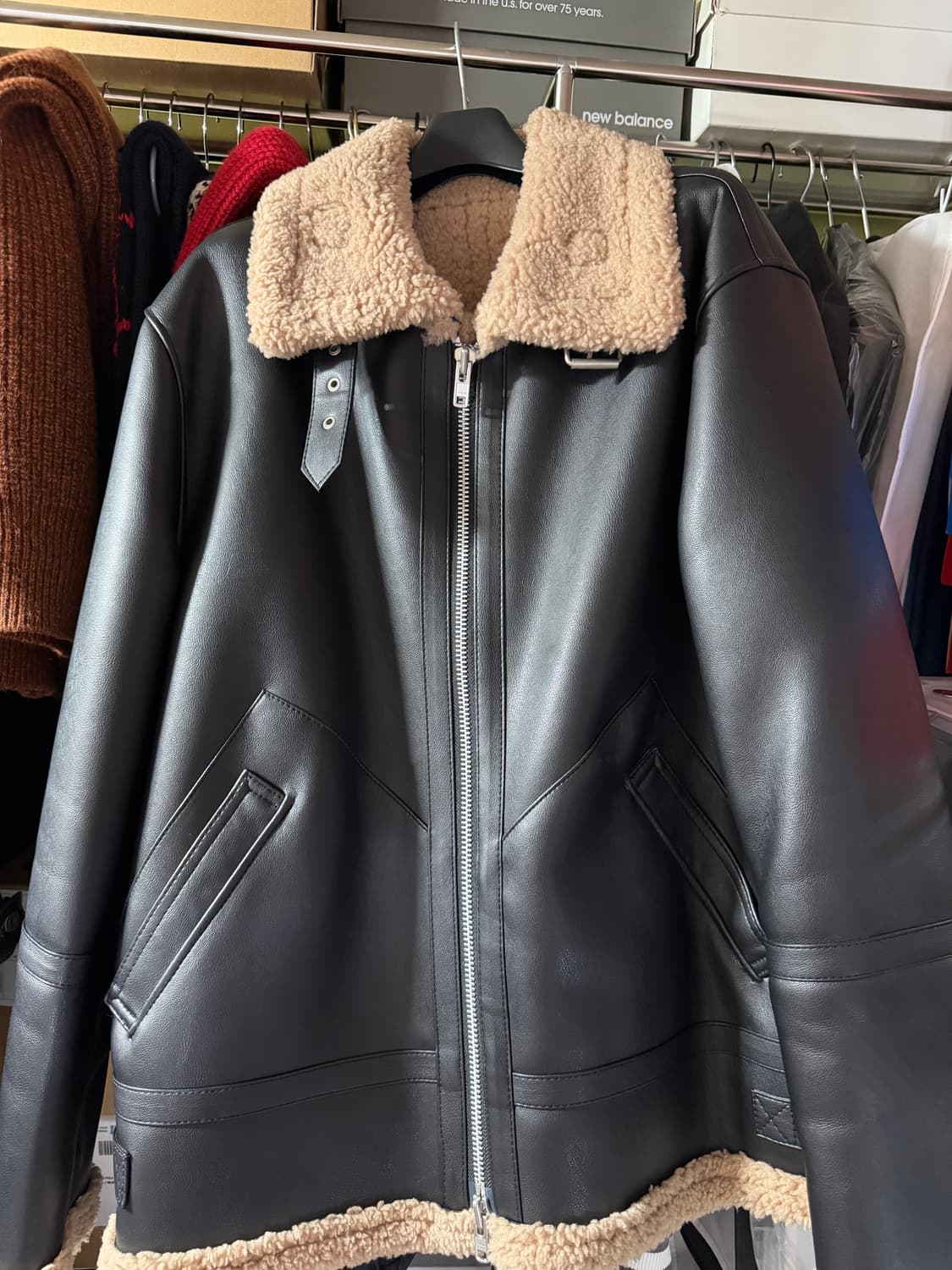 도프제이슨 솔리드 무톤 자켓 (블랙베이지) L사이즈 상품이미지1