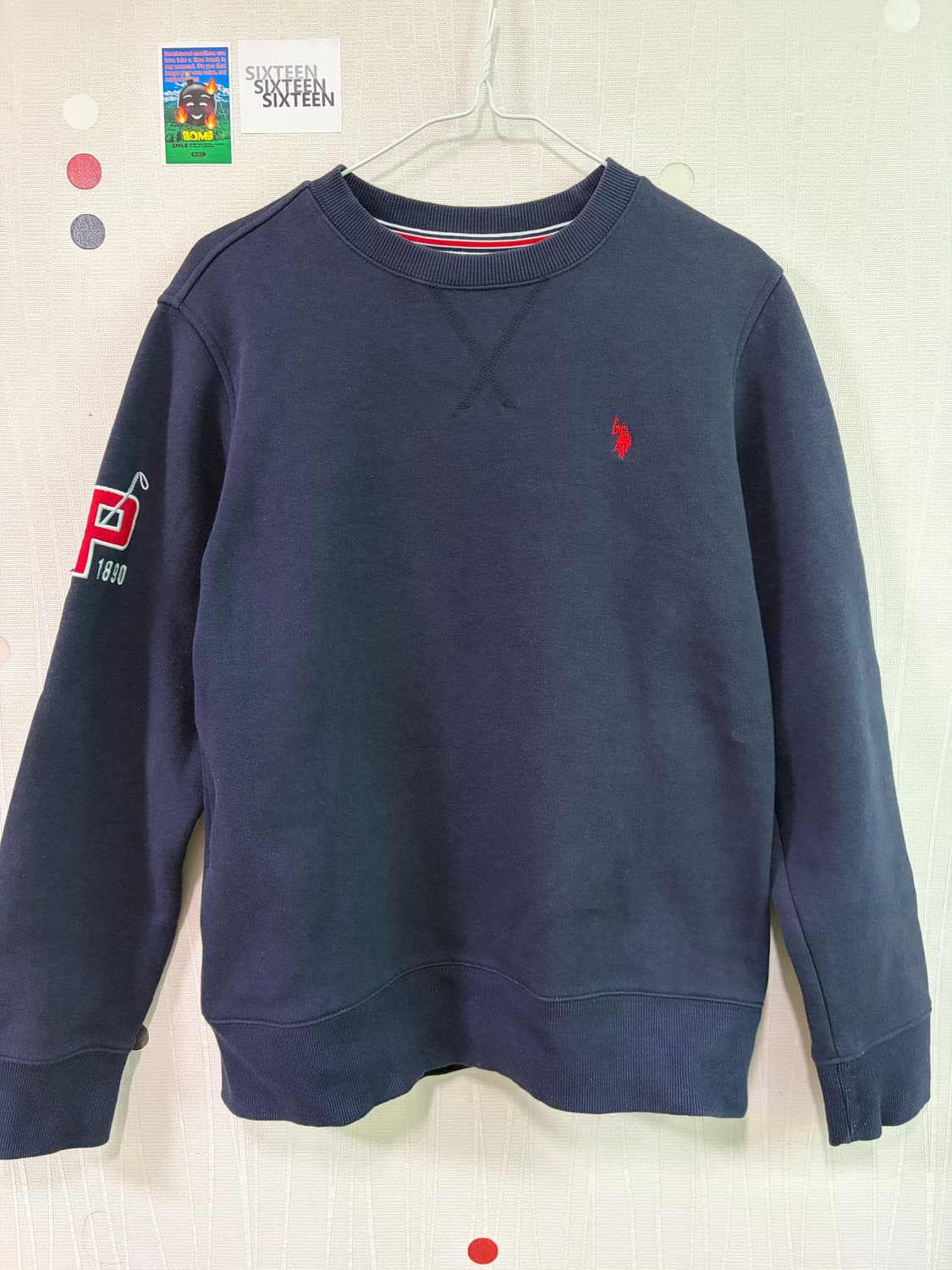 US 폴로 네이비 맨투맨 티셔츠 상품이미지1