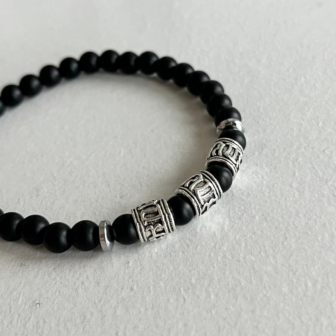 실버링 매트 원석 팔찌 상품이미지1