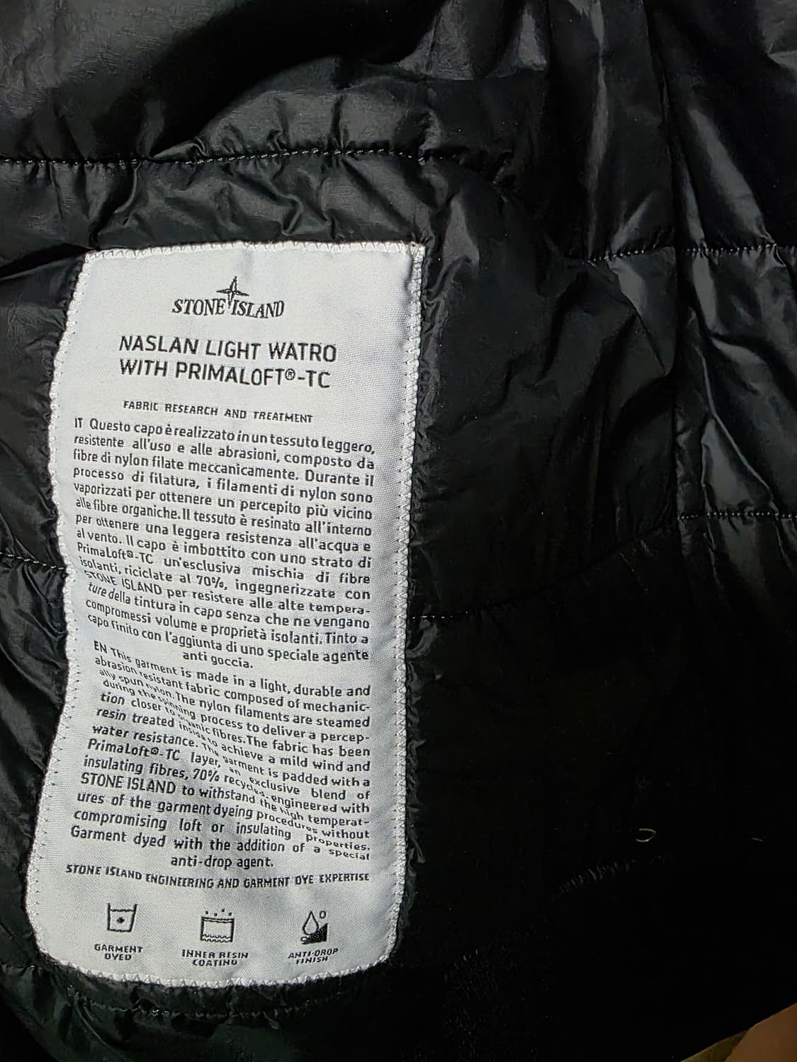 스톤아일랜드 나슬란 와트로자켓 블랙 L 상품이미지5