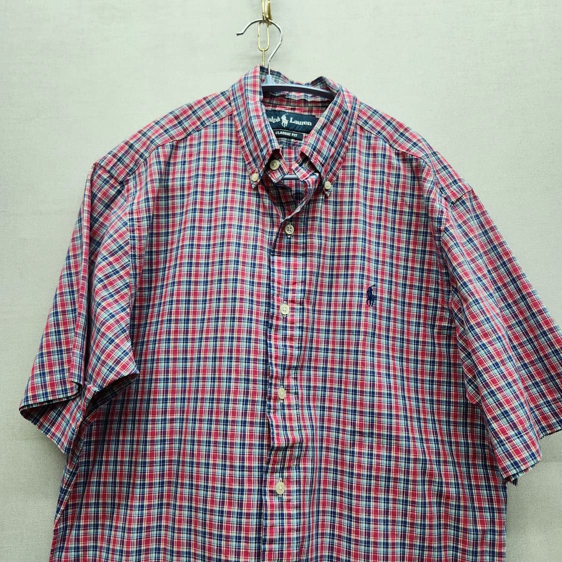 폴로랄프로렌 로고 멀티컬러 체크 반팔셔츠 M(L) 남여공용 상품이미지2