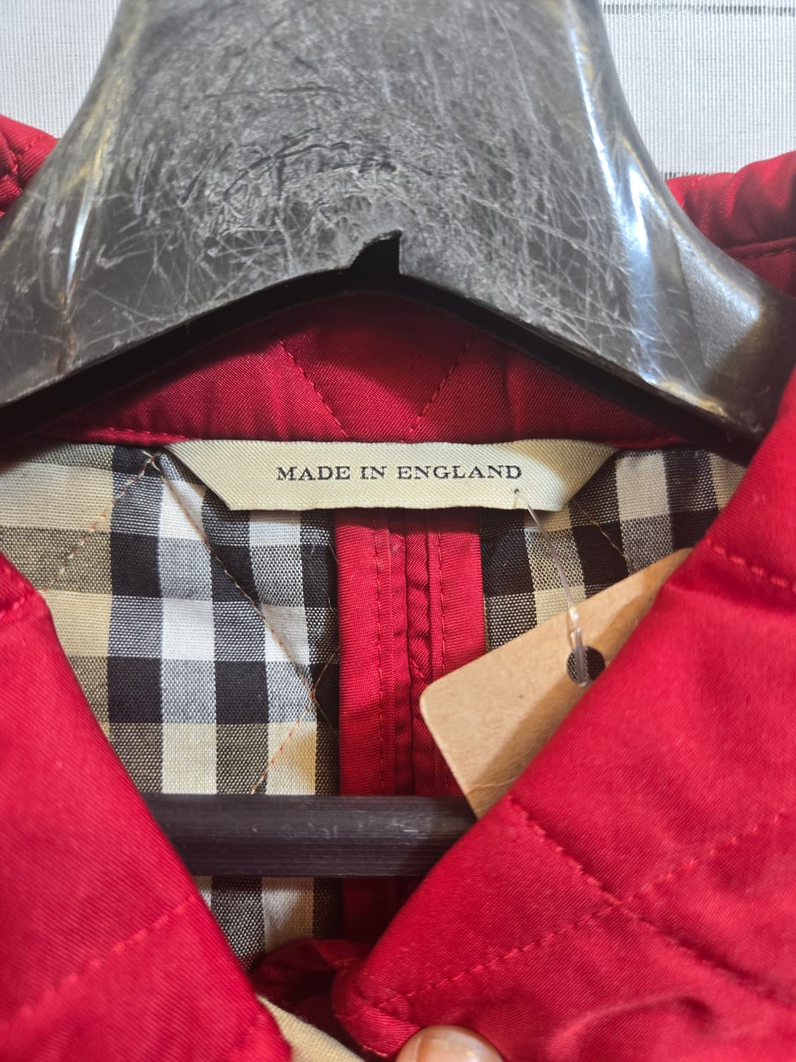 버버리(정품) 퀼팅 자켓 레드 체크 상품이미지2