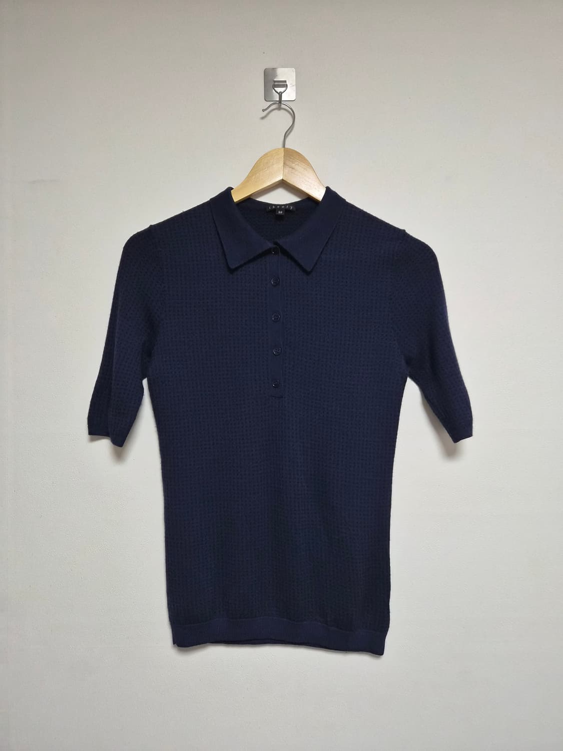 띠어리Theory 네이비 니트 카라티 S - T149 상품이미지1