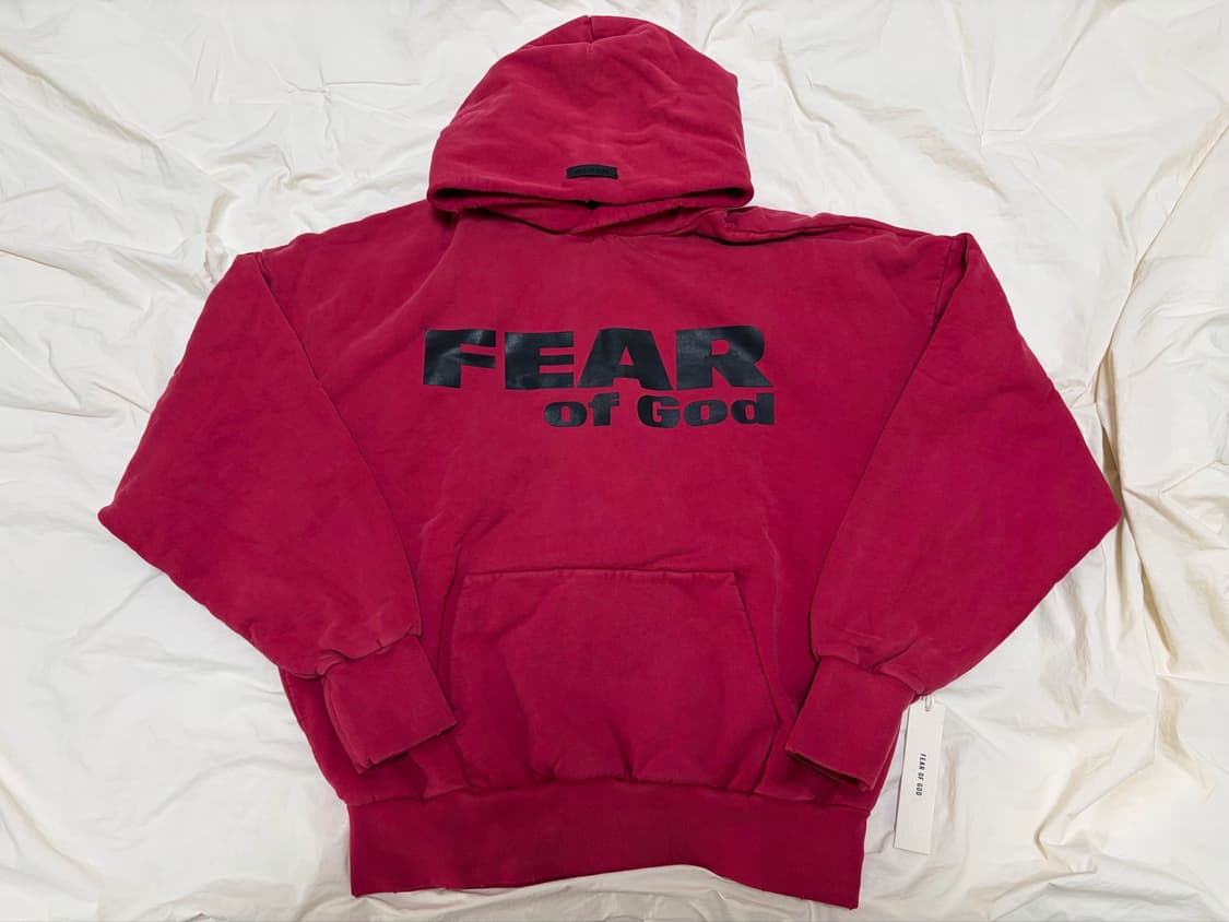피어오브갓 빈티지 Fear is gone 후드 레드/블랙 상품이미지3