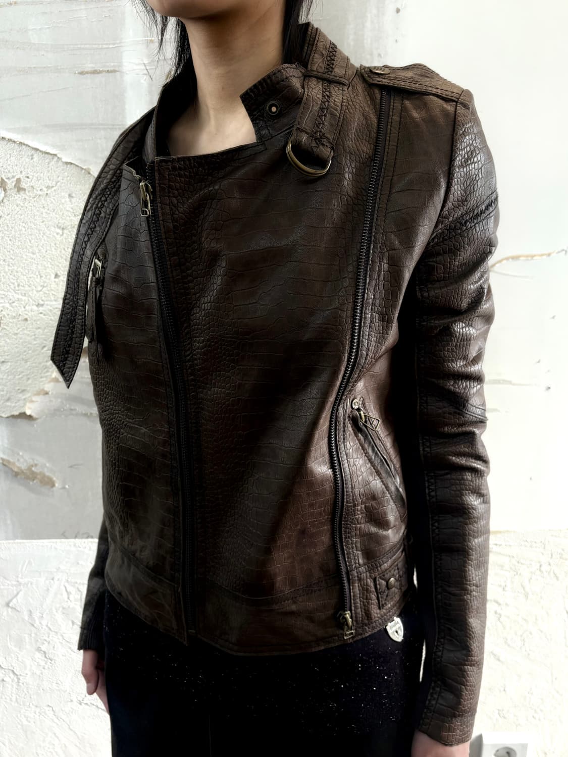 sheepskin brown rider jacket 상품이미지5