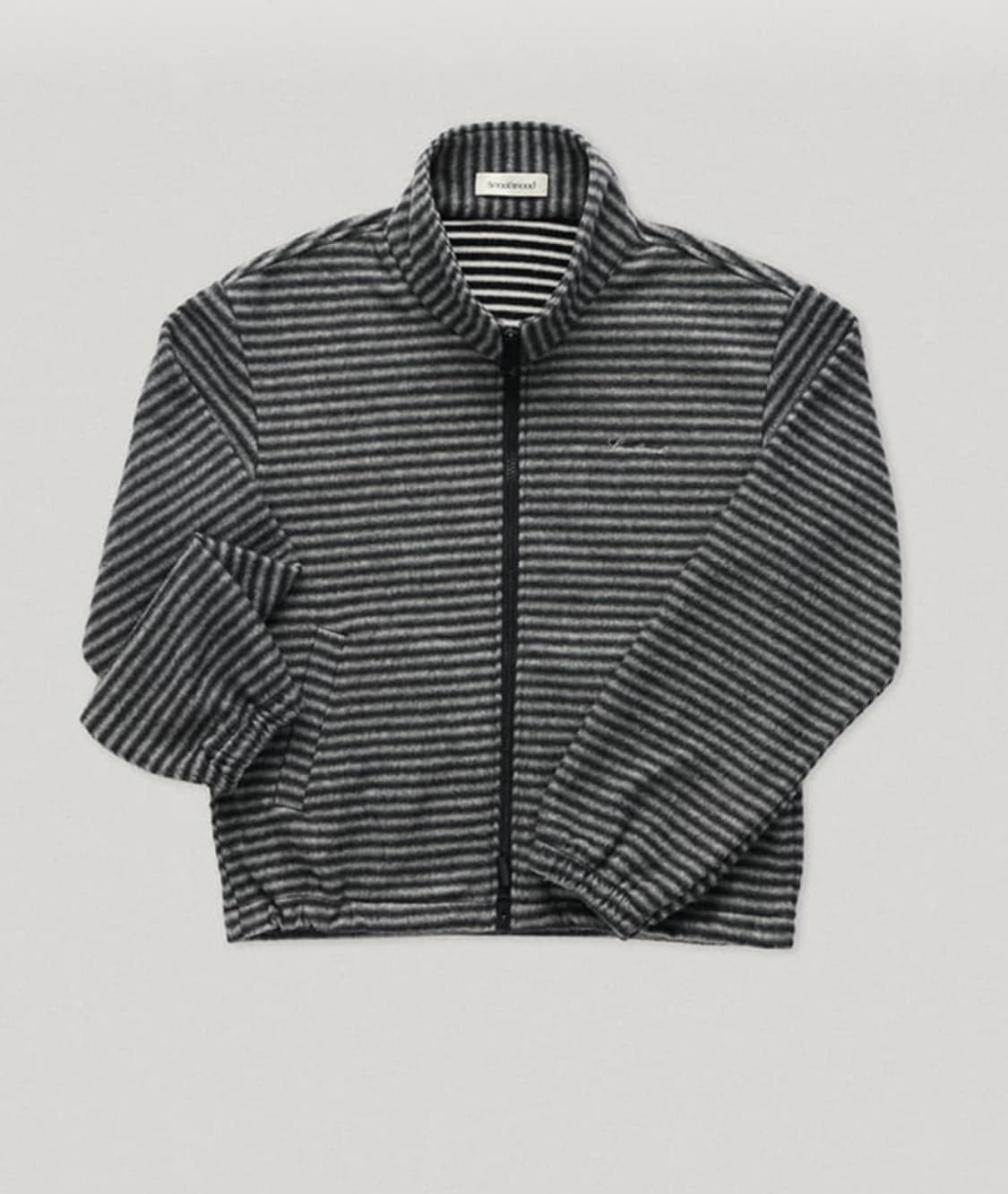 스무드무드 스트라이프 플리스 차콜 상품이미지1