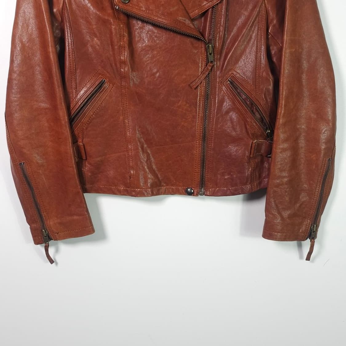 조이너스 레트로 브라운 레더 라이더 자켓 66 상품이미지4