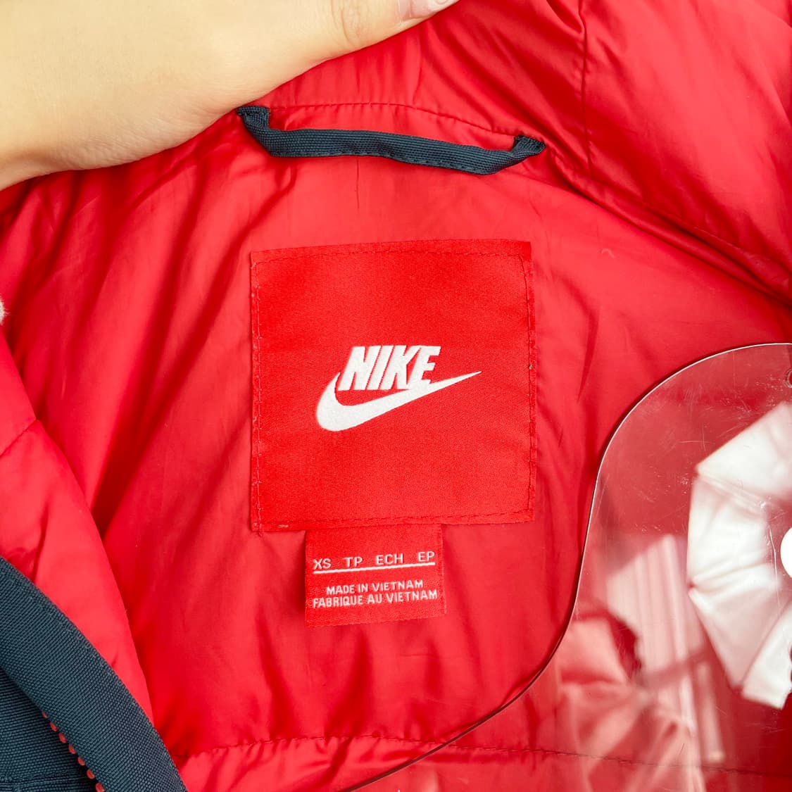 D2 나이키 구스다운 패딩 점퍼 레드 네이비 85사이즈 상품이미지5