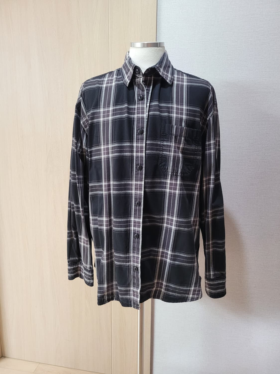 후아유 WHO.A.U 남자 체크 셔츠 XL 브라운 상품이미지1