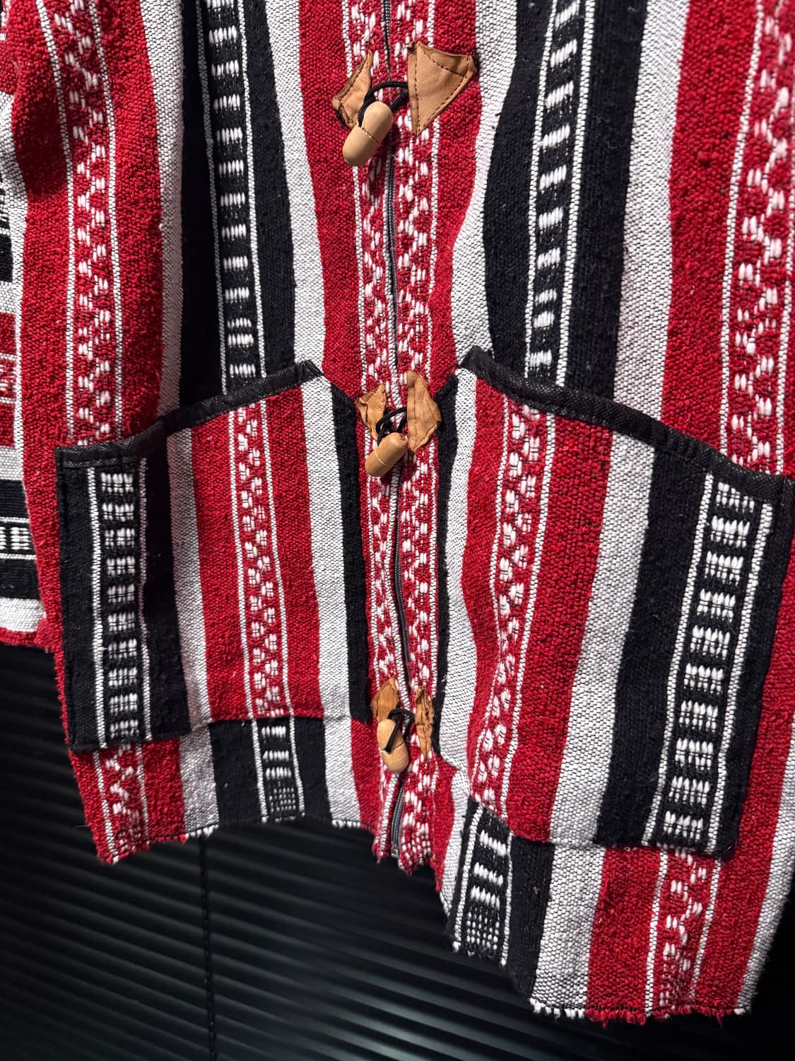 러그 리폼 집업 후드 에스닉 가디건 러그 보헤미안 스트라이프 울 코트 상품이미지5