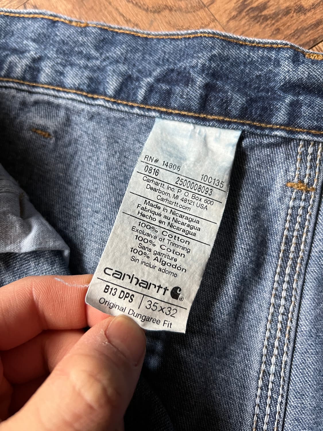 [35]칼하트 USA 싱글니 카펜터 워크 데님 팬츠 상품이미지4