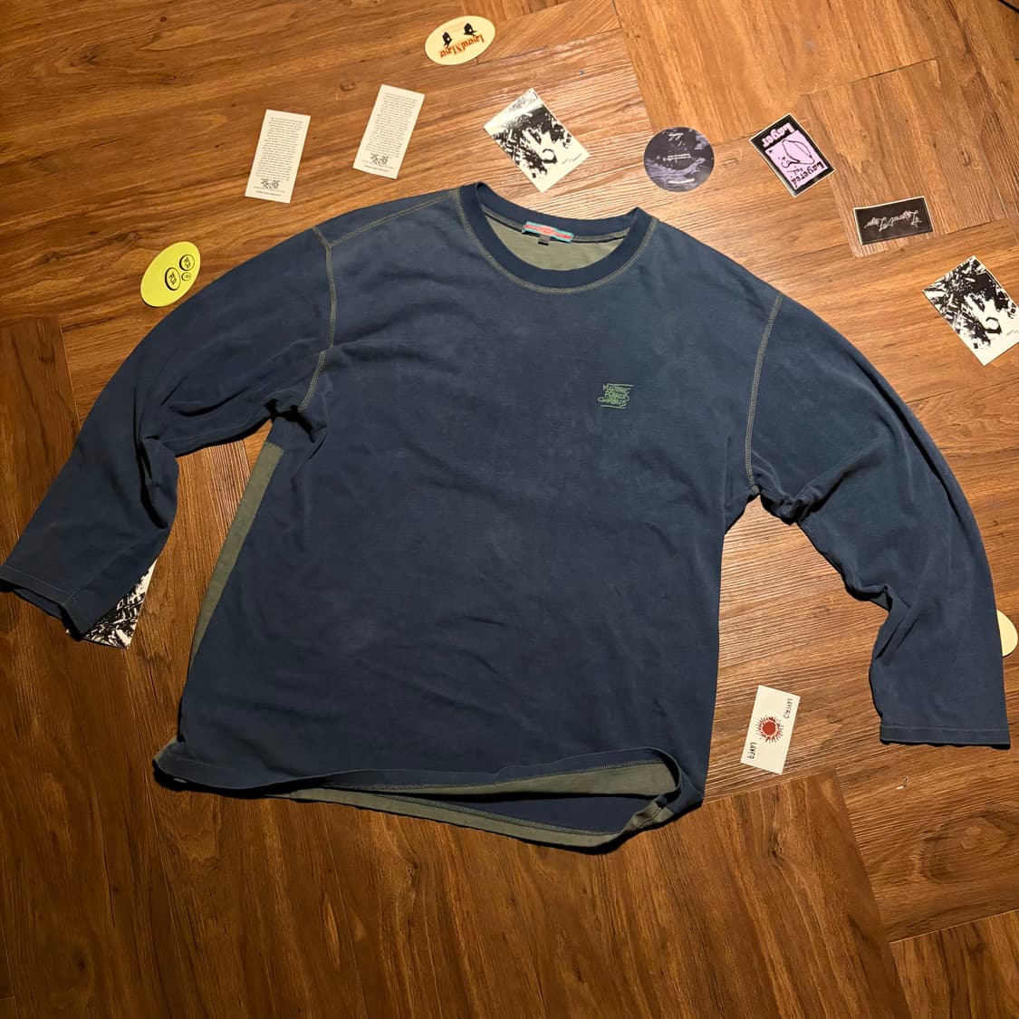 90s 마리떼 프랑소와 저버 리미티드 긴팔 티셔츠 블루 상품이미지3