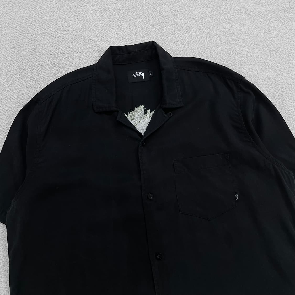 스투시 Stussy 베케이션 린넨 반팔 셔츠 블랙 상품이미지3