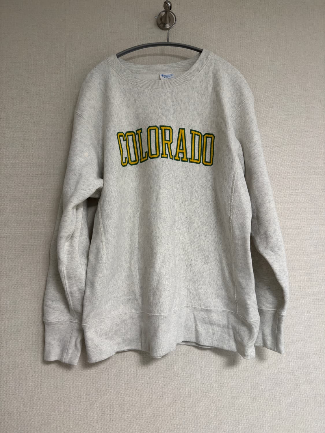 [XL] 챔피온 리버스위브 블루택 기모 그래픽 스웨트셔츠 Cream 상품이미지1