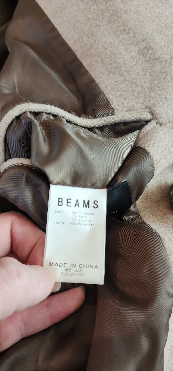 빔즈 베이지 더블 코트 오버핏 M~L 상품이미지8