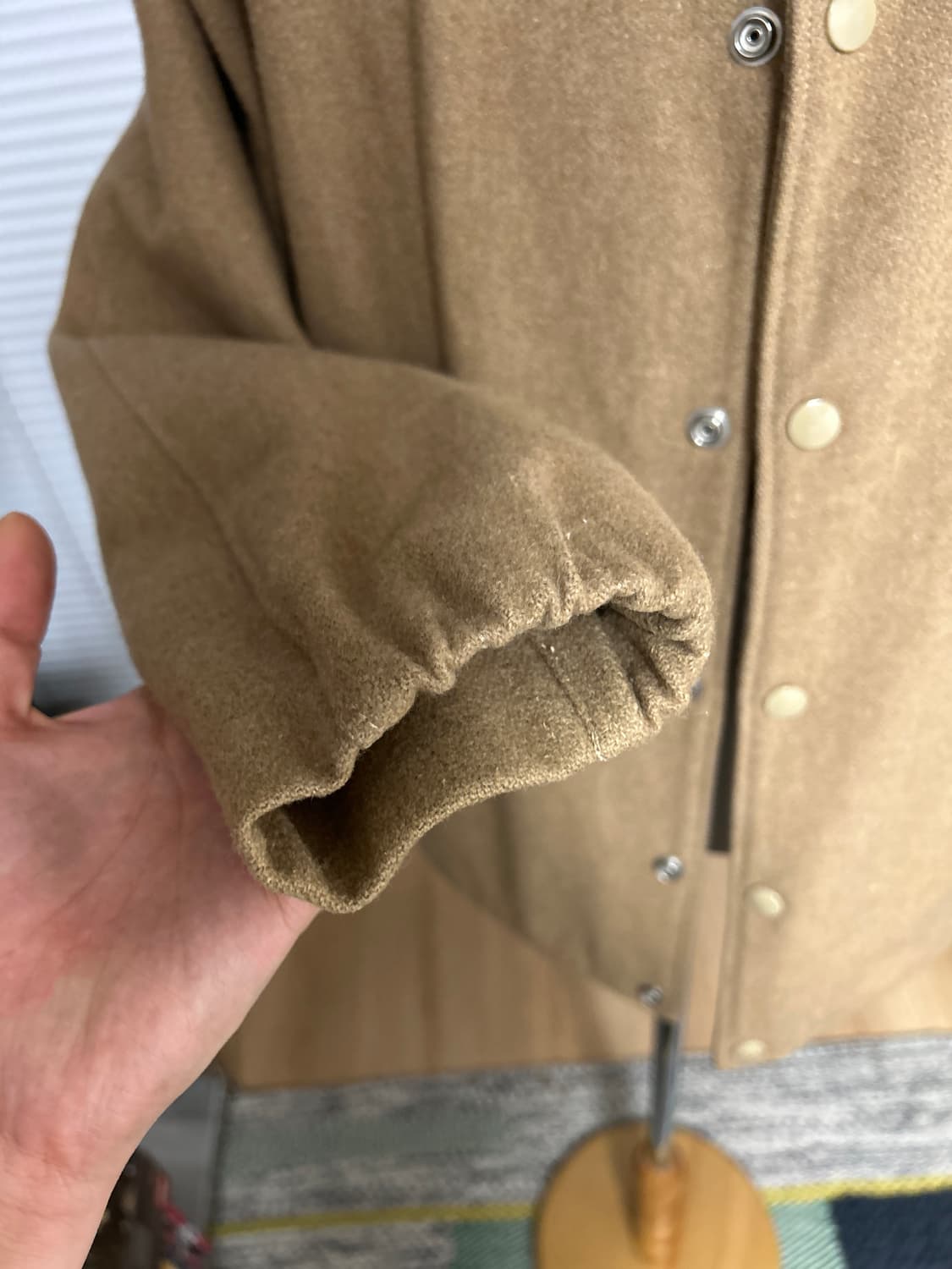 칠드런 오브 더 디스코댄스 기하학패치워크 울 블루종 2 상품이미지4