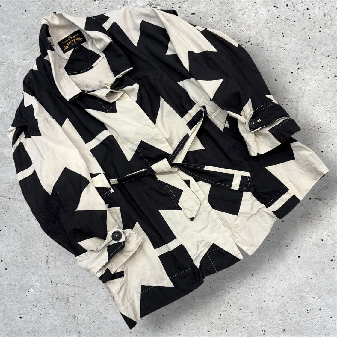 [38] 15ss 비비안웨스트우드 블랙화이트 패턴 코트 수입택 D661 상품이미지1