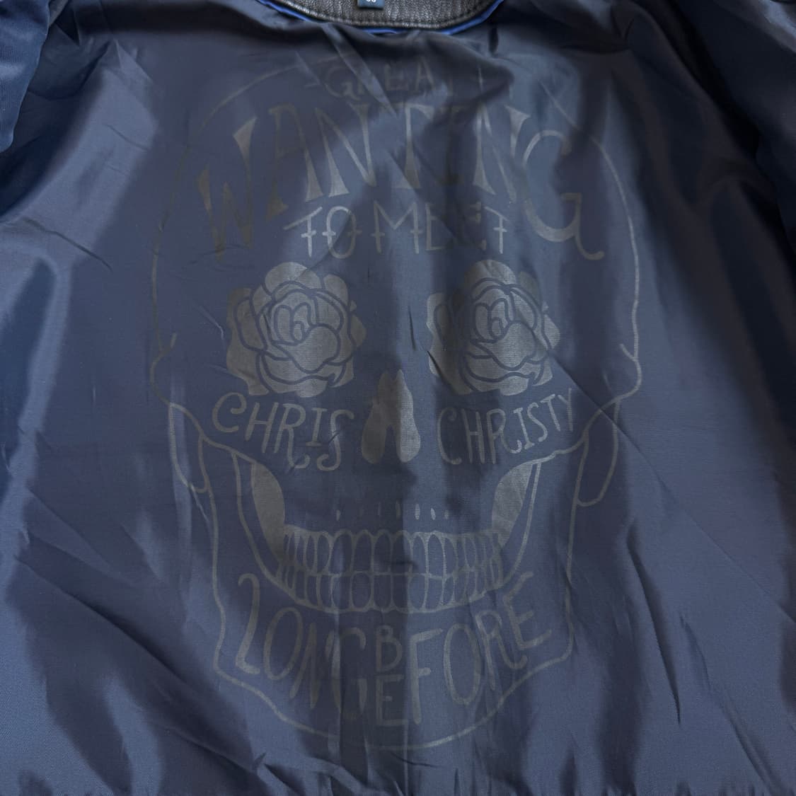 크리스크리스티 스컬 해골 리얼레더 염소가죽 봄버 가죽자켓 상품이미지7